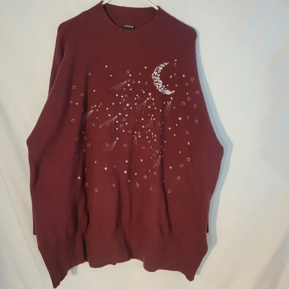 Torrid Maroon Sweater size 4x PLUS Host Pick - Picture 2 of 6